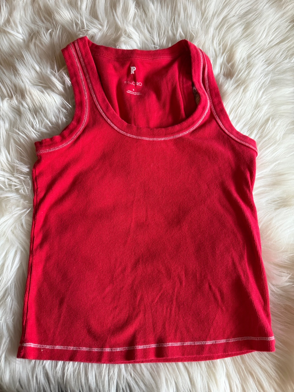 Pilcro Red Ribbed Tank - Sleek Everyday Layering